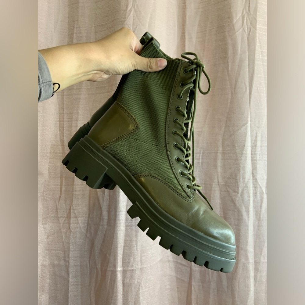 ALDO green combat boots